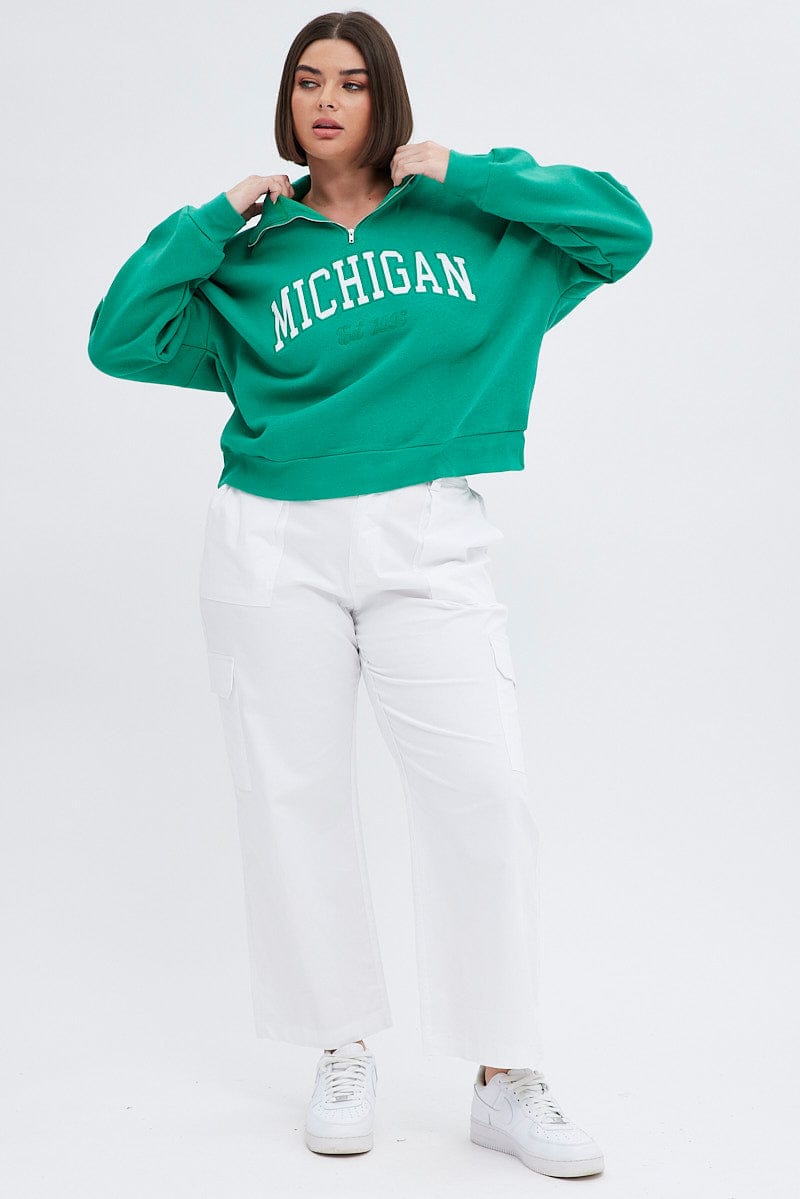 Green Zip up Sweatshirt for YouandAll Fashion