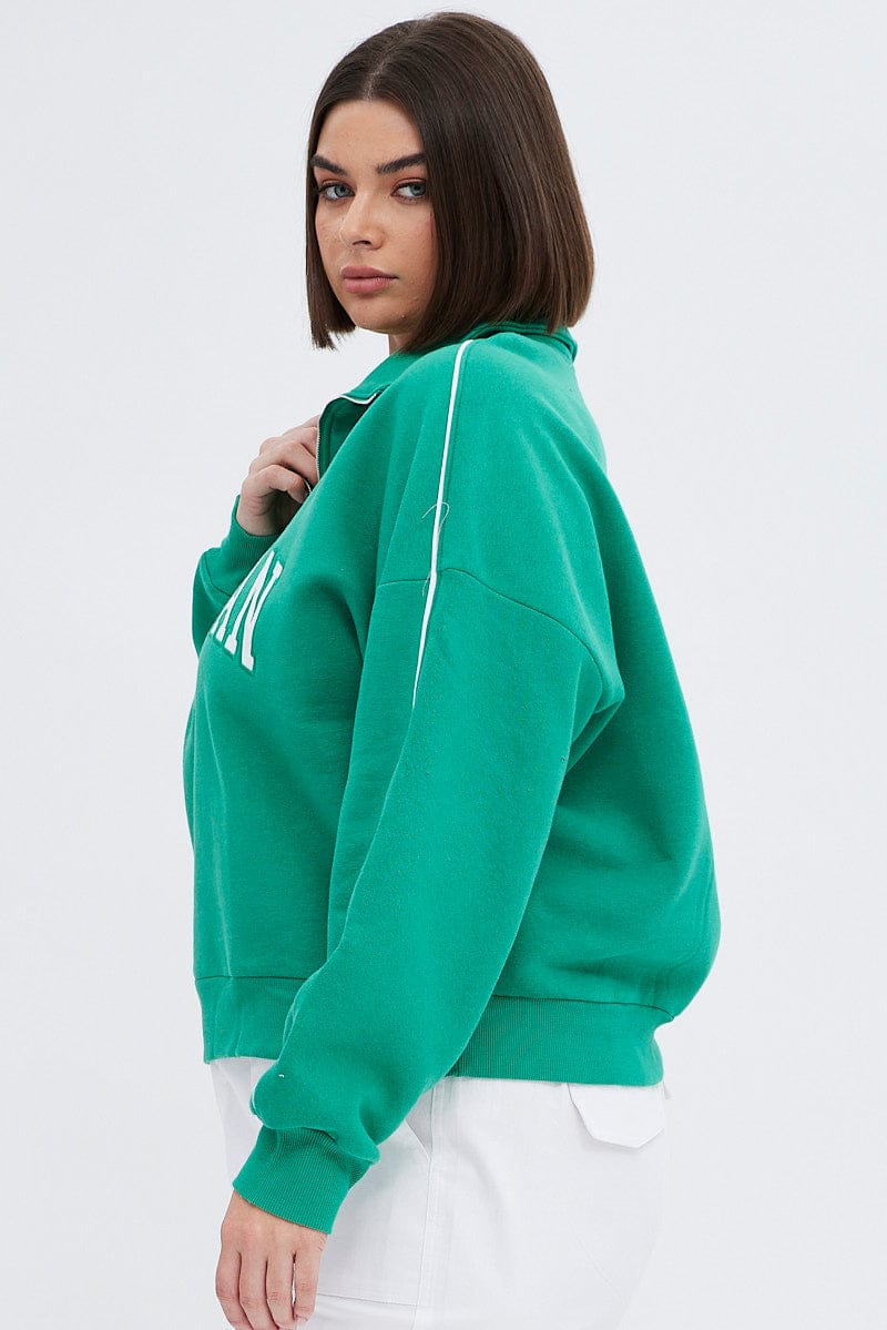 Green Zip up Sweatshirt for YouandAll Fashion