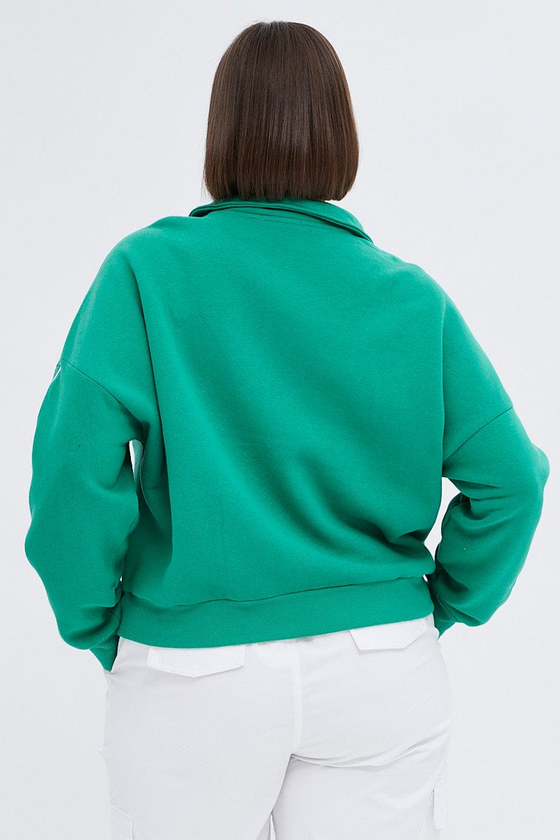 Green Zip up Sweatshirt for YouandAll Fashion