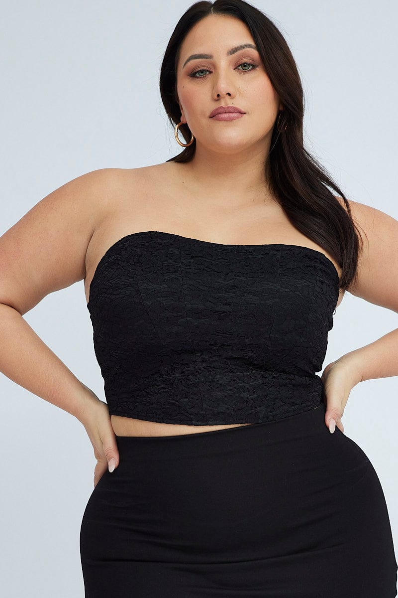Black Lace Corset Top You All