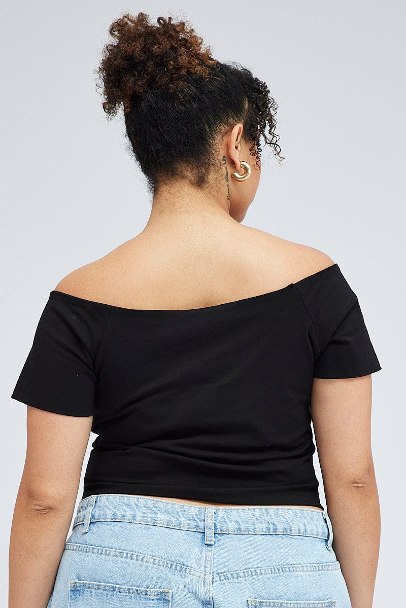 Black Bardot Top Short Sleeve for YouandAll Fashion