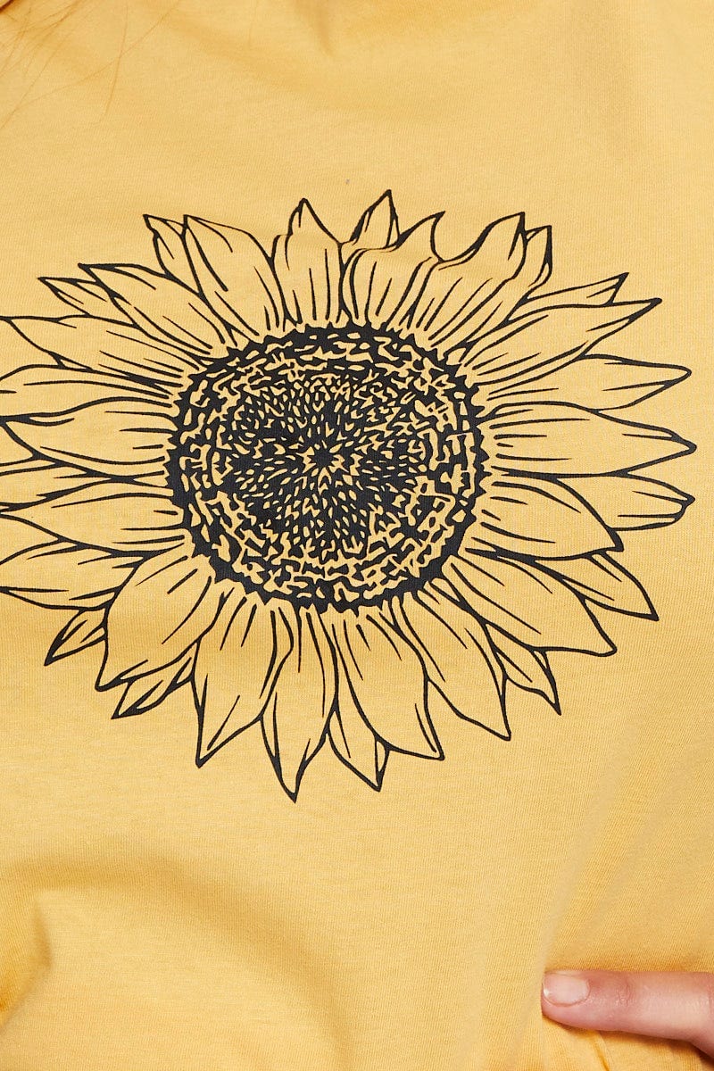 Light Must Graphic T-Shirt Sunflower Crew Neck Short Sleeve For Women By You And All