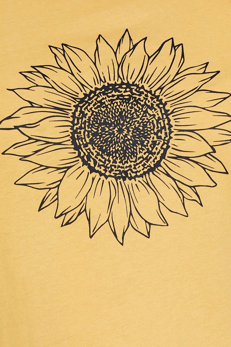 Light Must Graphic T-Shirt Sunflower Crew Neck Short Sleeve For Women By You And All