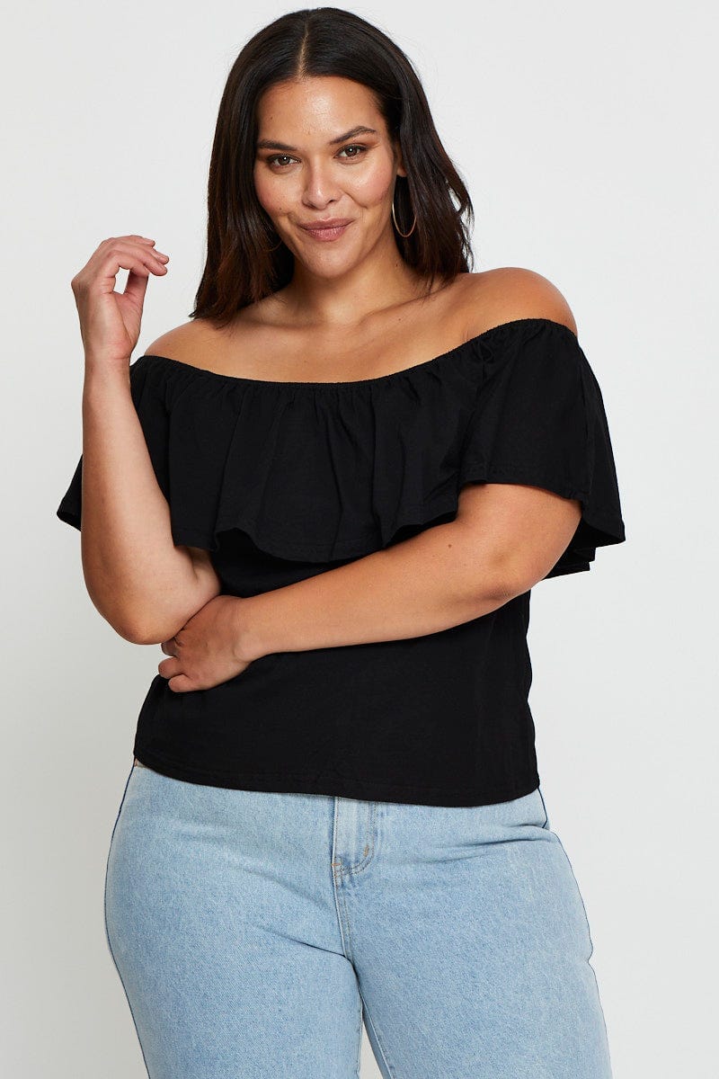Black Graphic T-Shirt Celestial Cold Shoulder For Women By You And All
