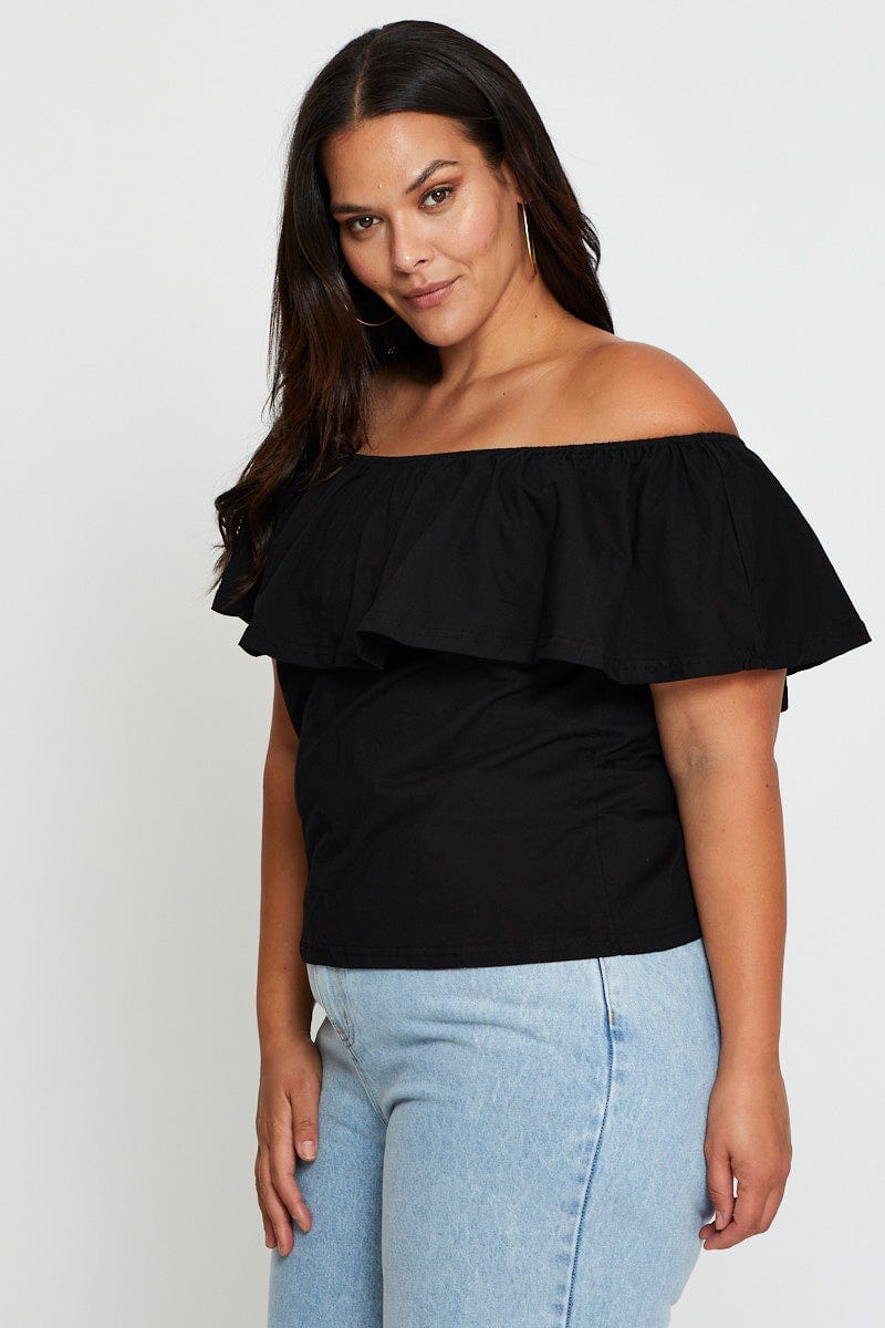 Black Graphic T-Shirt Celestial Cold Shoulder For Women By You And All