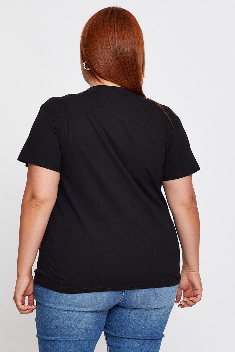 Black Sleeve T-Shirt San Francisco Embroidered Short For Women By You And All