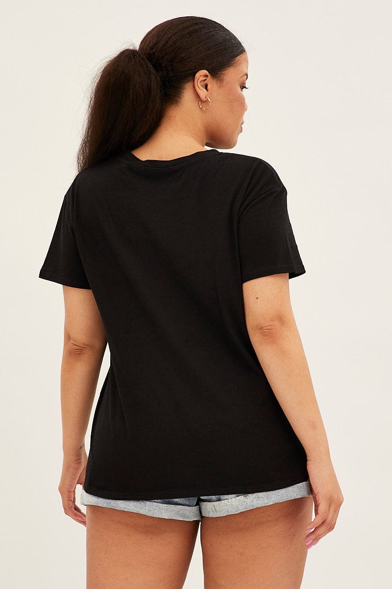 Black Short Sleeve Cest La Vie Regular T Shirt for YouandAll Fashion