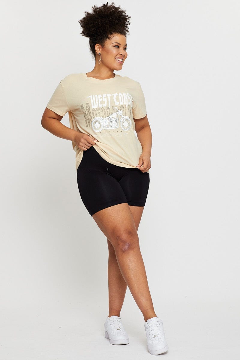 Nude Graphic T-Shirt West Coast Short Sleeve Cotton For Women By You And All