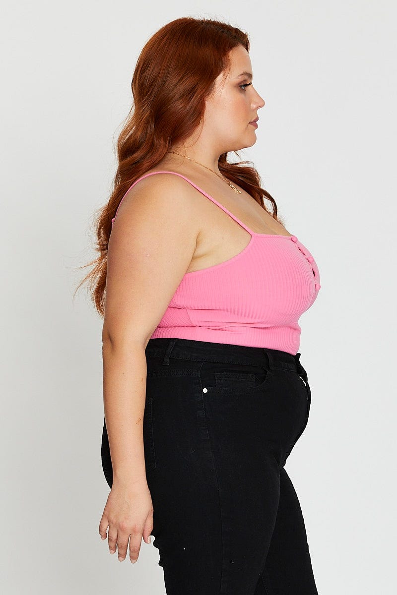 Body Plus Mini Plus Size Pink Sleeveless Mini Keyhole Detail Bodysuit | You + All ...