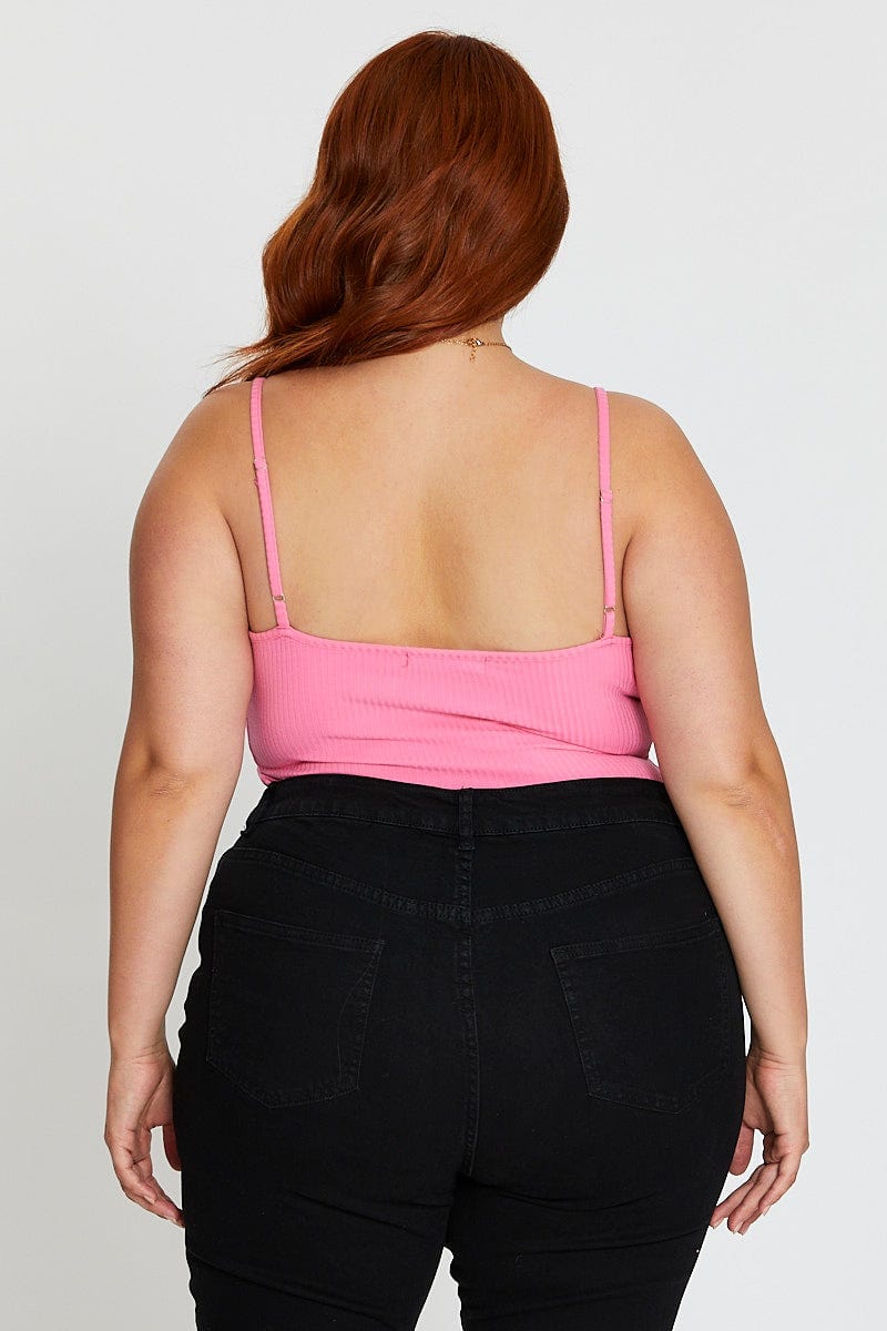 Body Plus Mini Plus Size Pink Sleeveless Mini Keyhole Detail Bodysuit | You + All ...