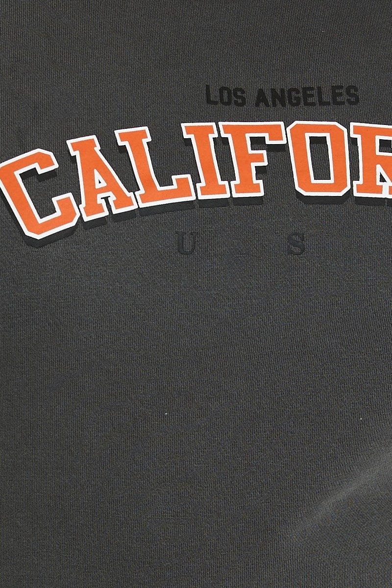 Grey Sleeve Sweatshirt California Crew Neck Long For Women By You And All