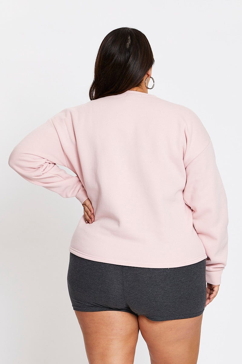 Pink Long Sleeve Baltimore Sweatshirt Top For Women By You And All