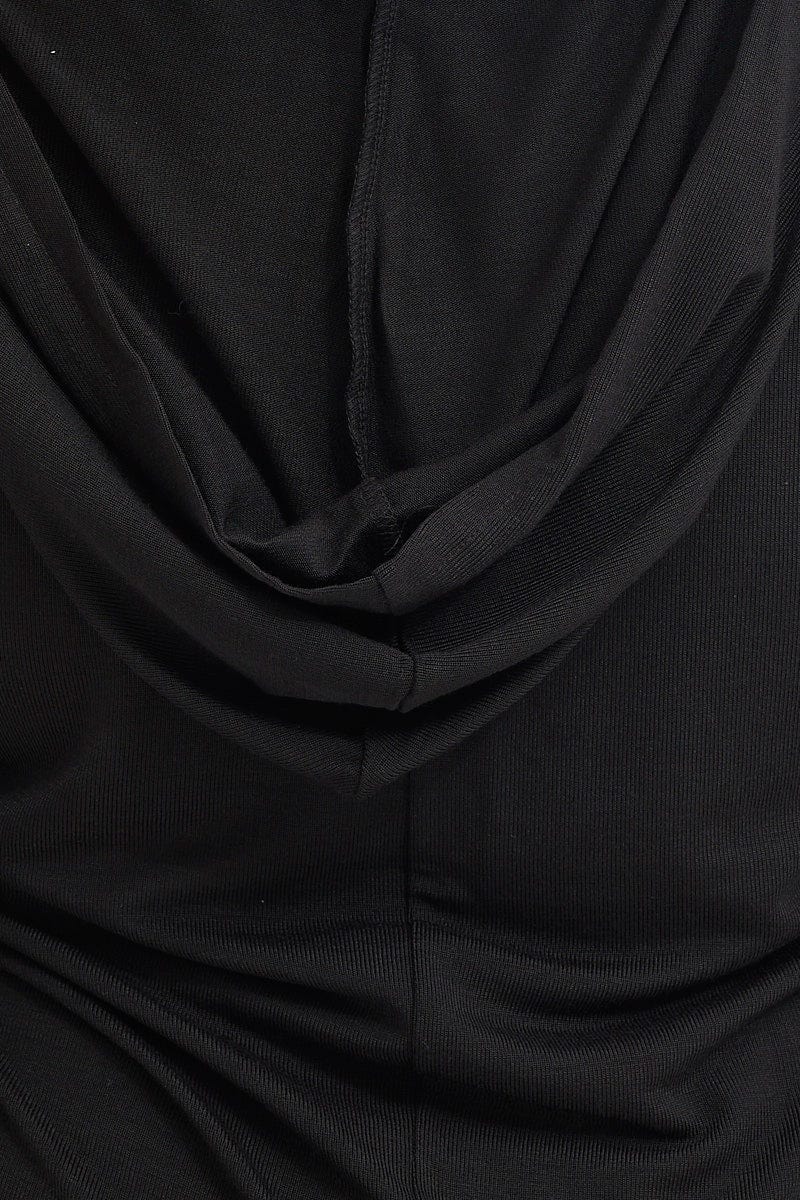 Black Long Sleeve Curve Hem Hoodie Top For Women By You And All