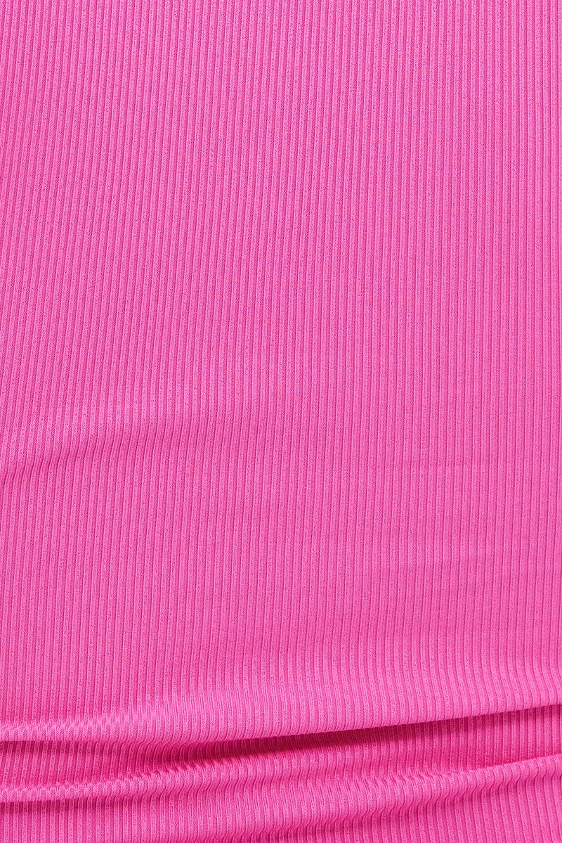 Pink Jersey Top Short Sleeve Twist Rib | You + All