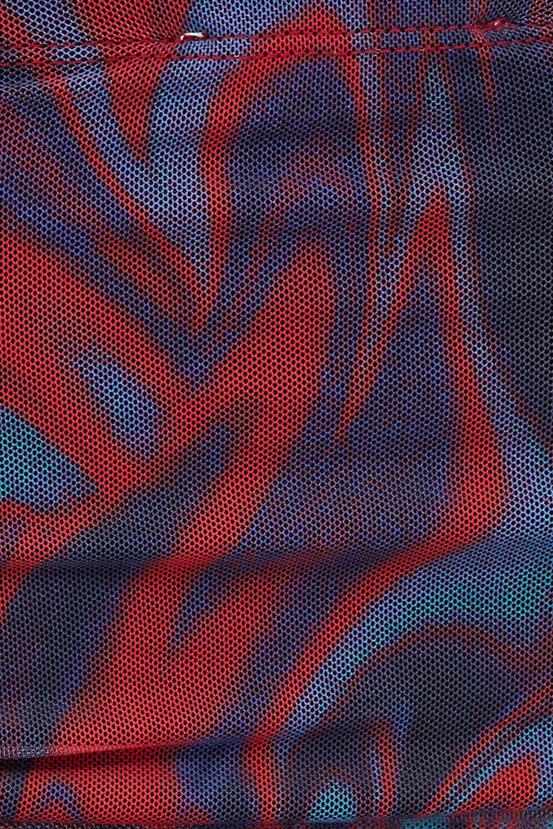 Red Abstract Mesh Top With Shrug | You & All