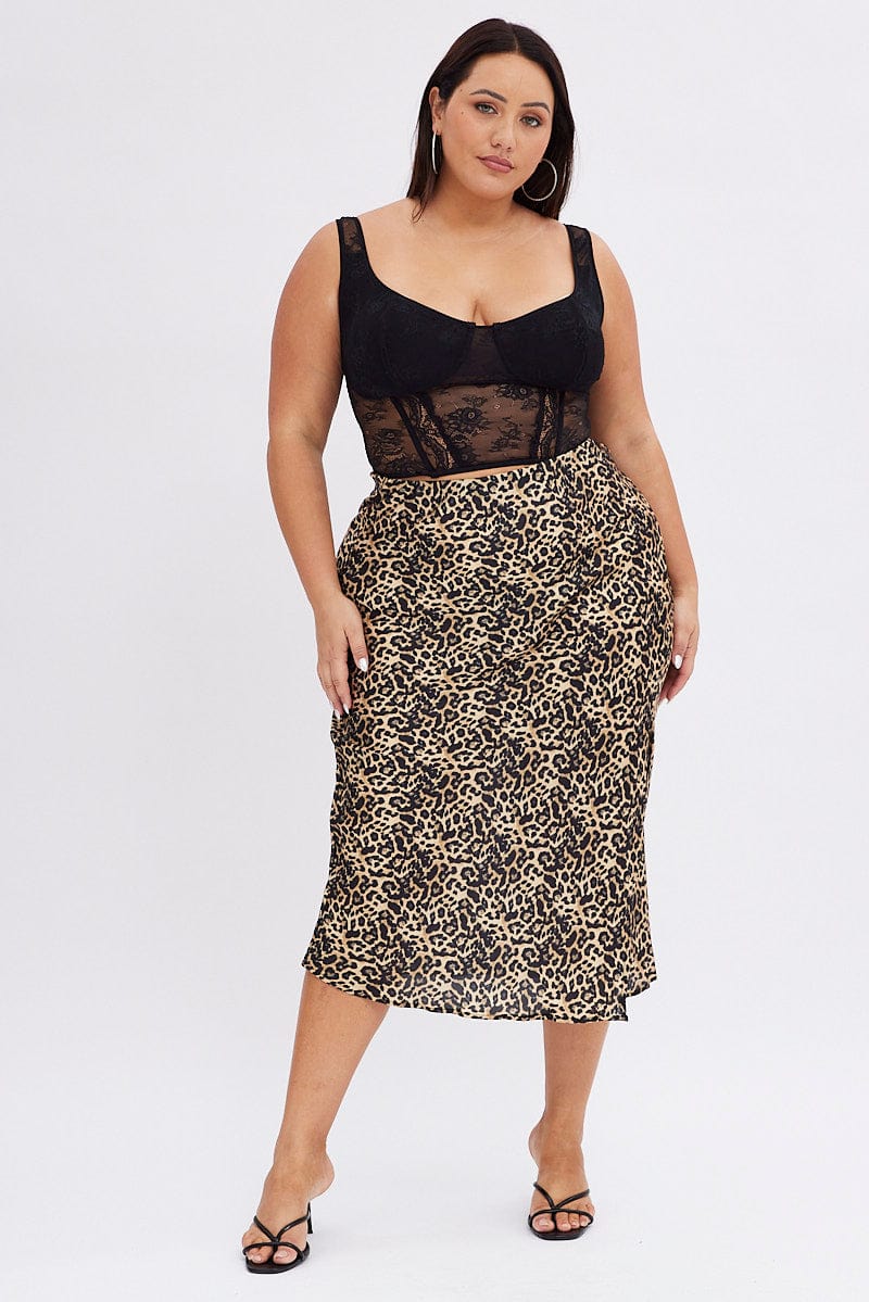 Mid length leopard skirts cheap xxl