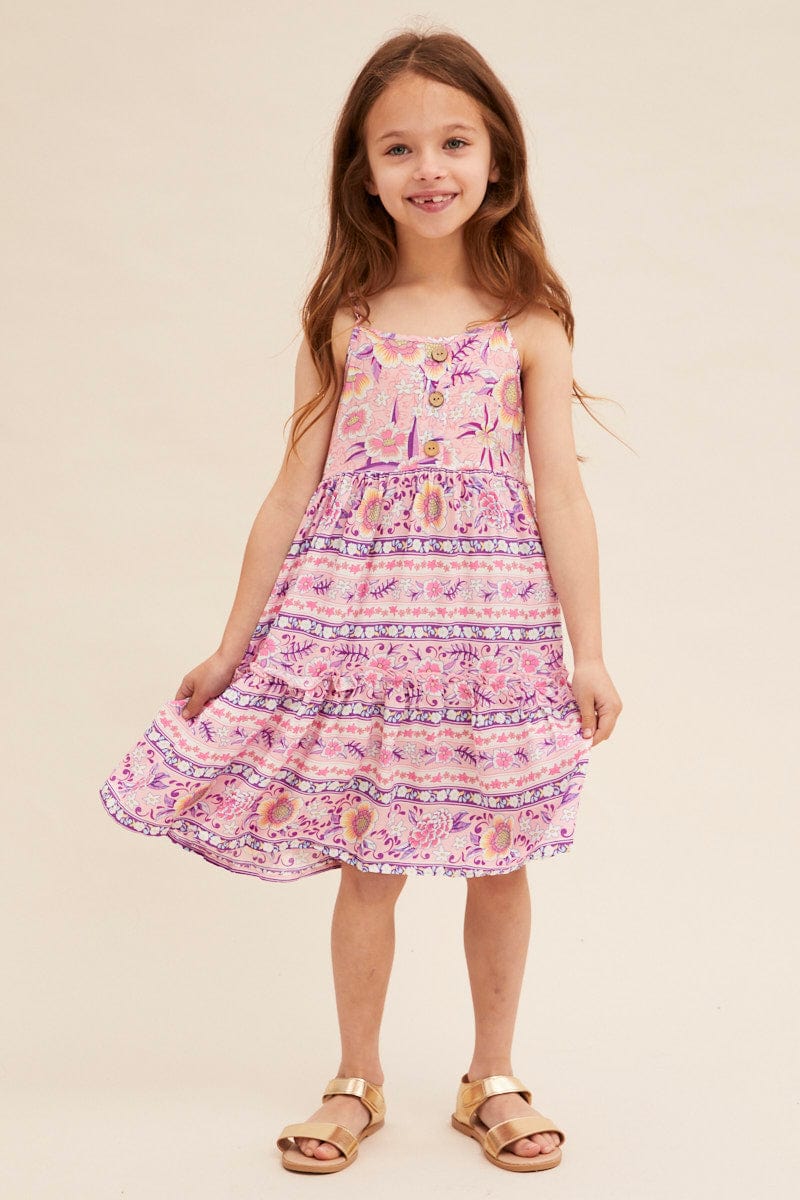 Boho Prt Maxi Dress Kids Sleeveless For Women By You And All