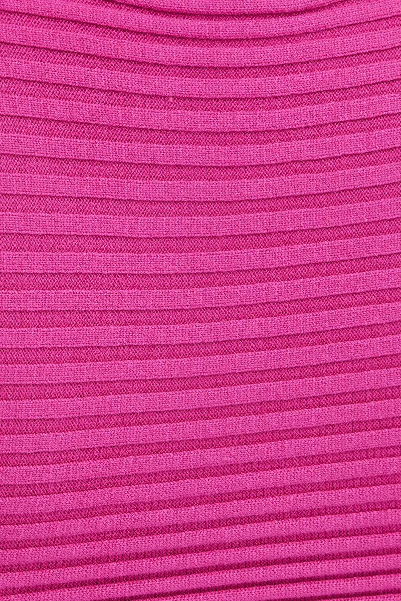 Pink Crop Knit Cross Over Ribbed for YouandAll Fashion