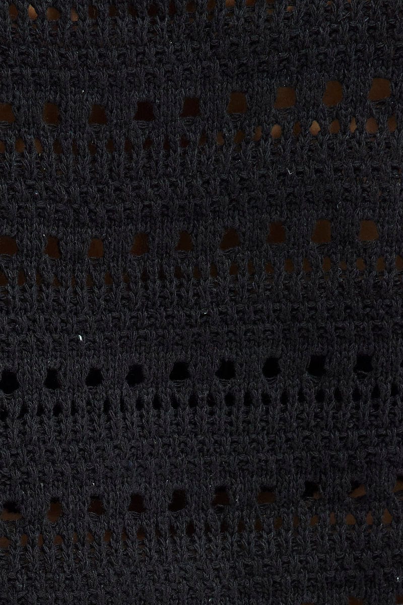 Black Crochet Oversized Cardigan for YouandAll Fashion