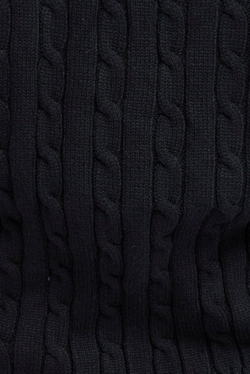 Black Cable Knit Vest for YouandAll Fashion