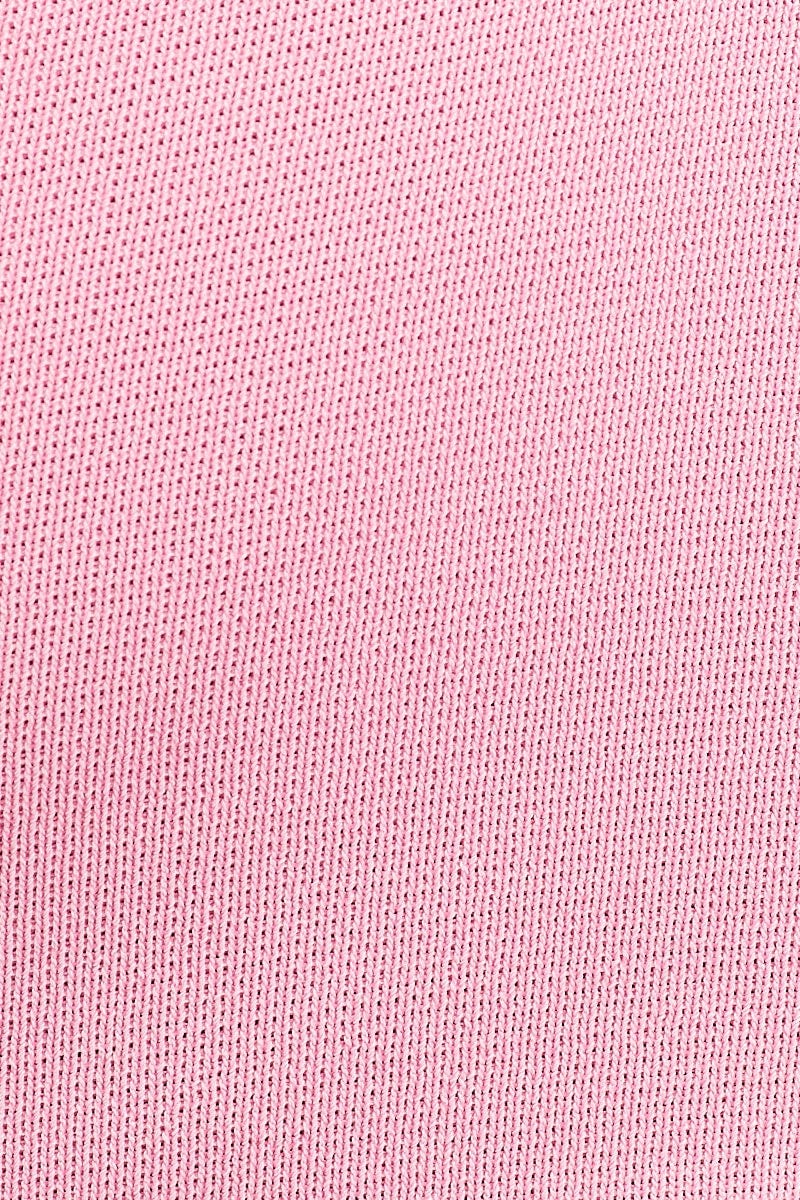 Pink Square Neck Sleeveless Crop Knit Top for Women by You and All