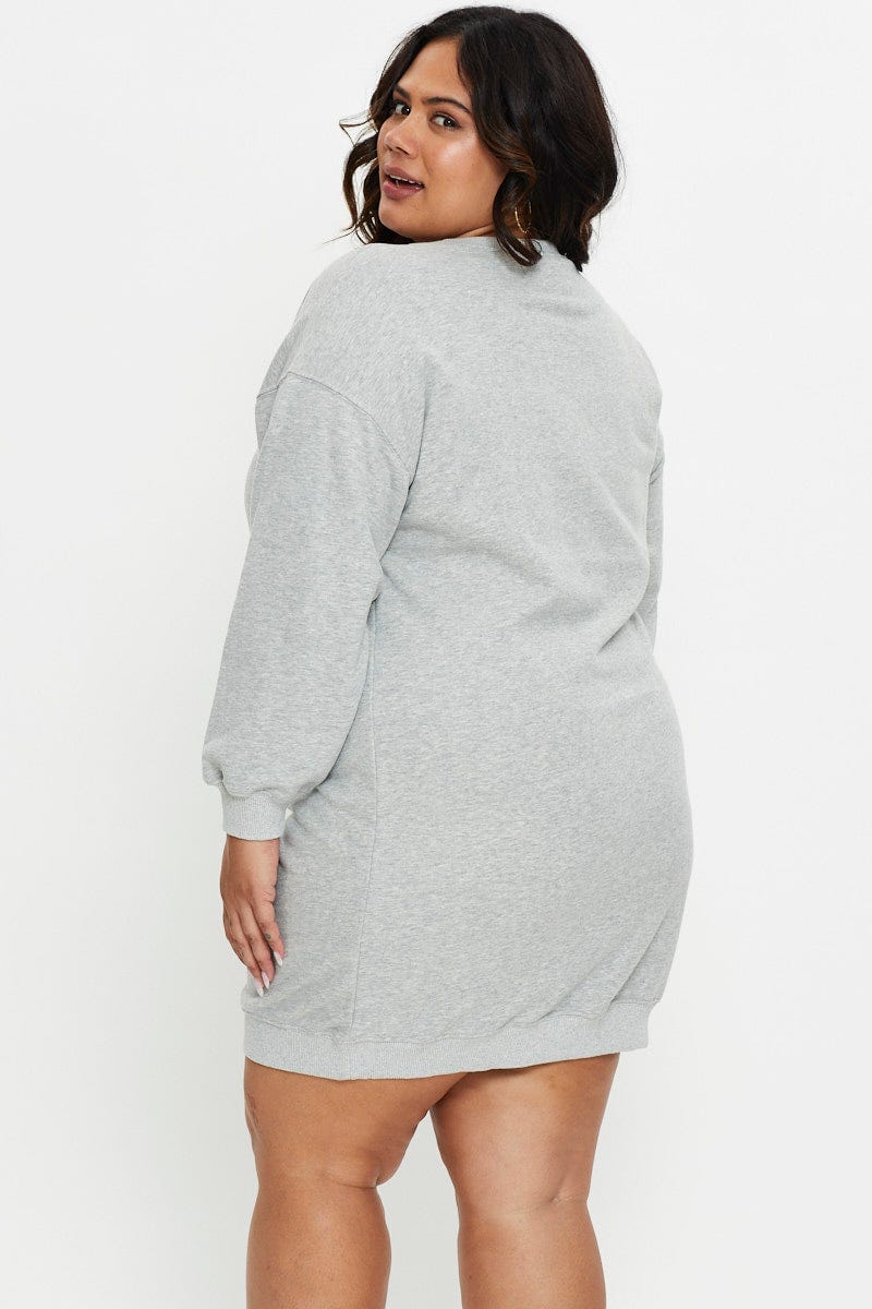 Grey Long Sleeve Jersey Crew Neck For Women By You And All