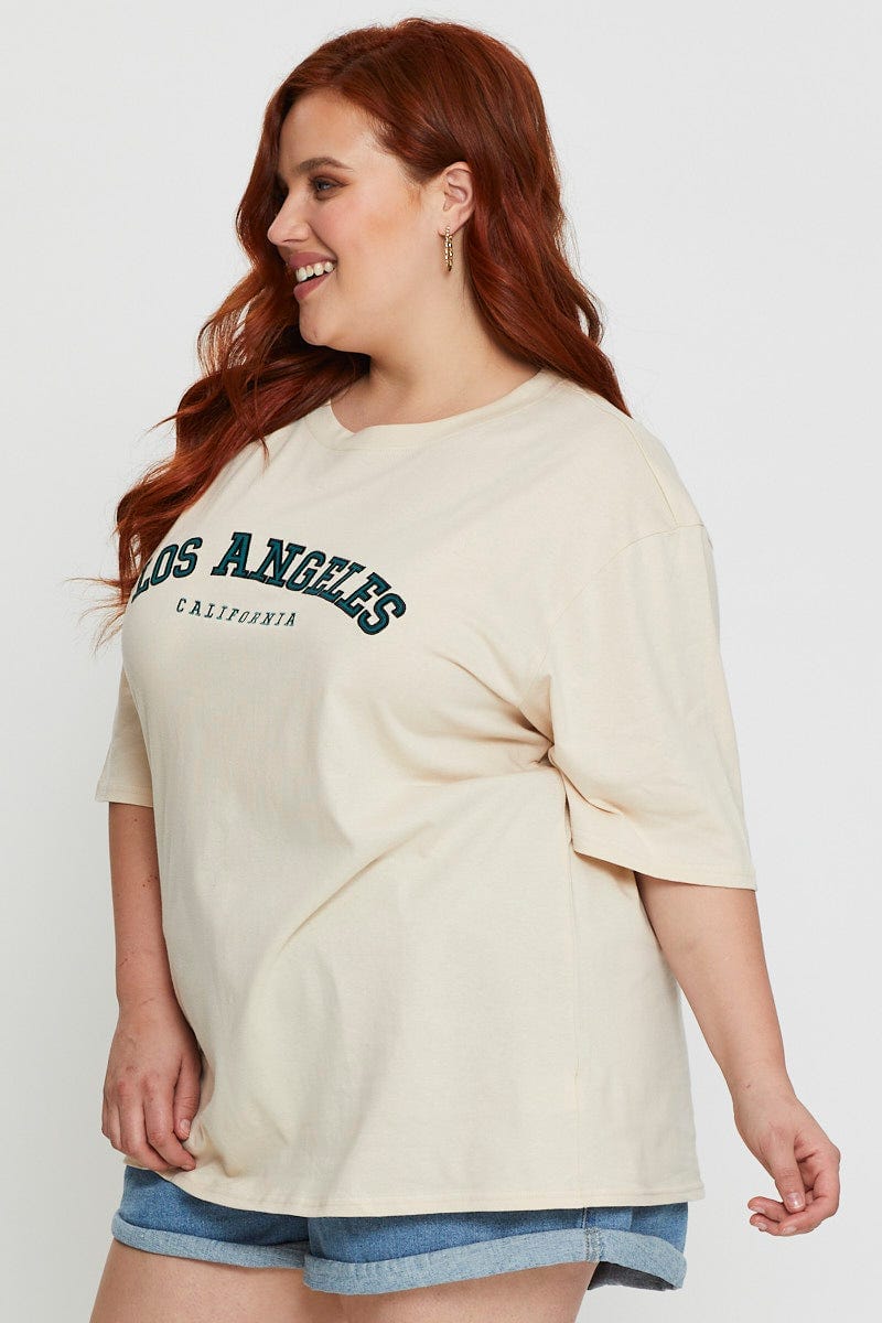 Camel Short Sleeve Jersey Crew Neck For Women By You And All