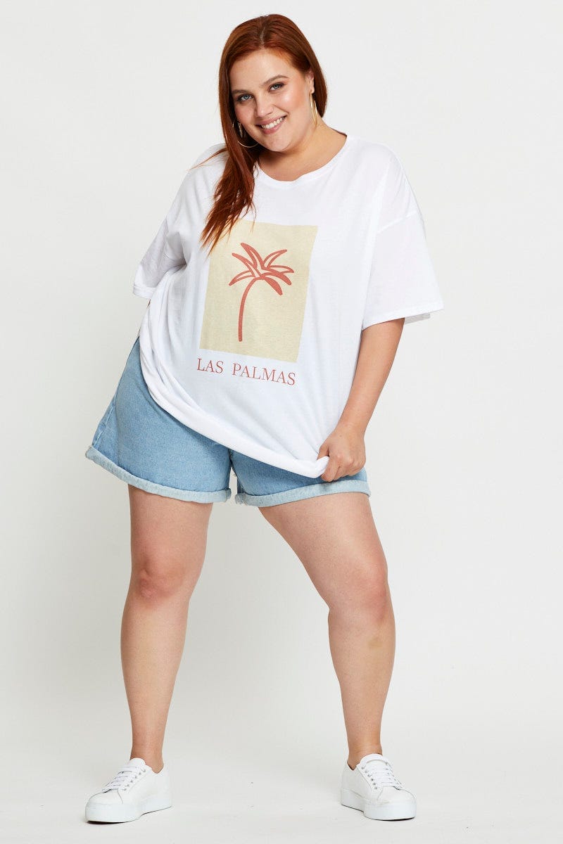 White Short Sleeve Jersey Crew Neck For Women By You And All