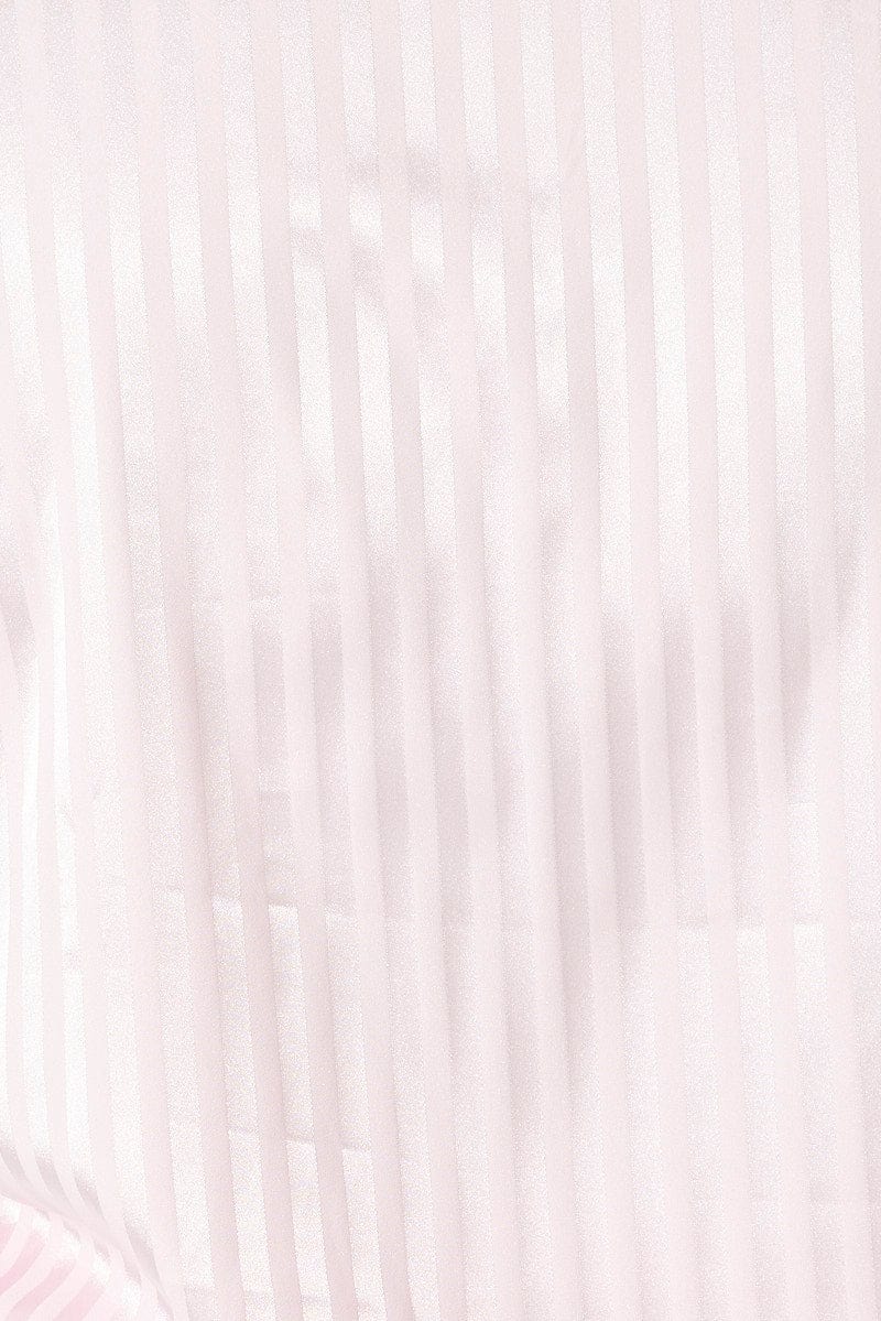 Pink Stripe Satin Pajamas Set Short Sleeve for YouandAll Fashion