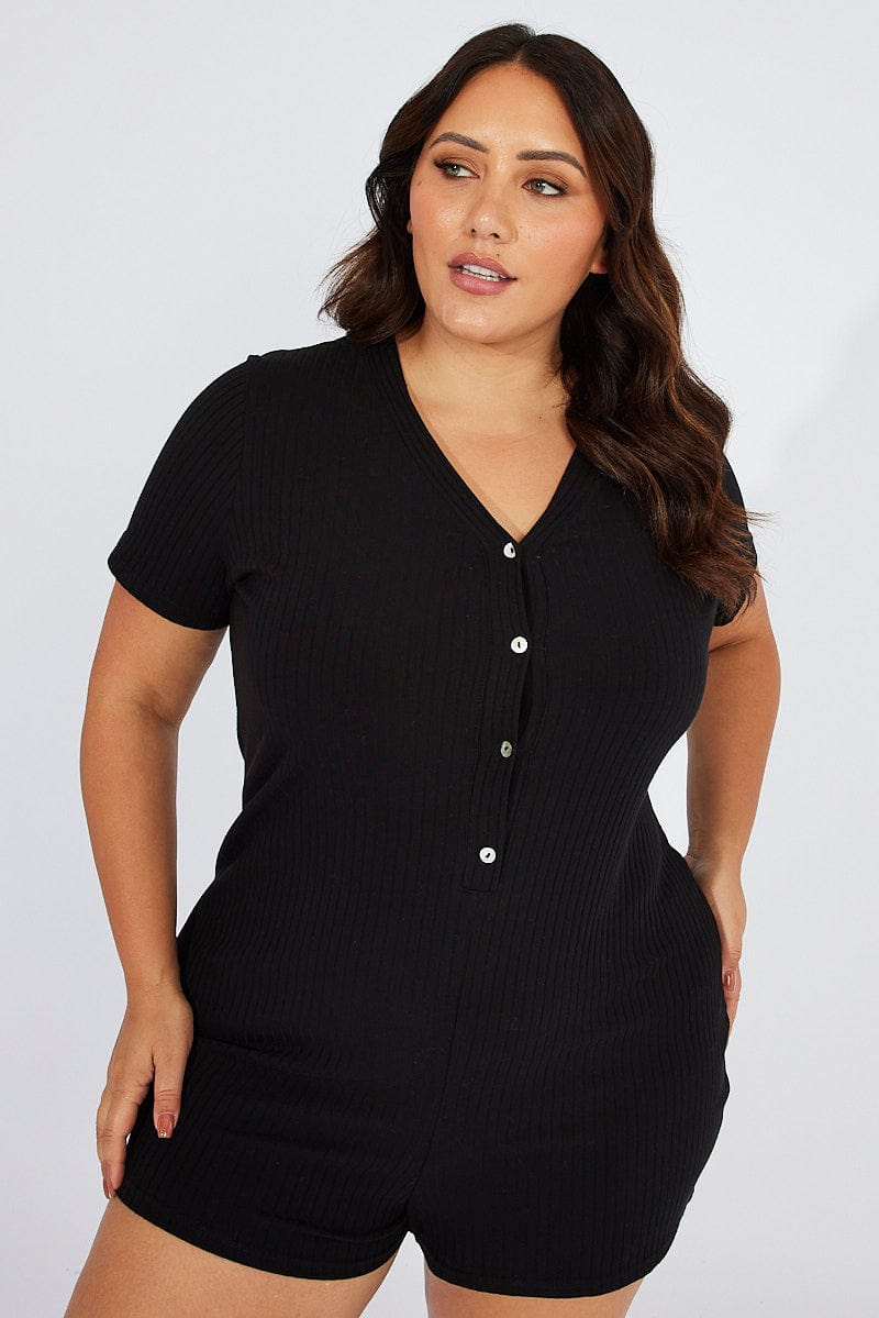 Plus size black discount onesie