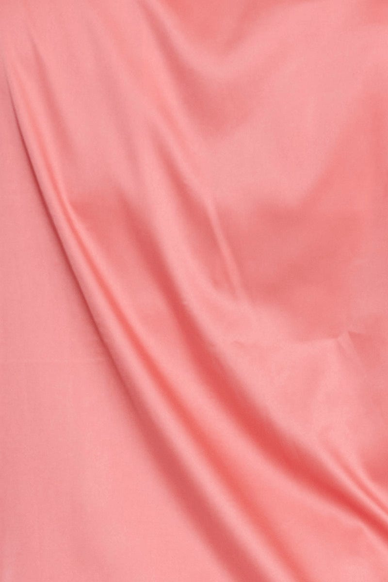 Pink Short Sleeve Satin Button Front Collared For Women By You And All