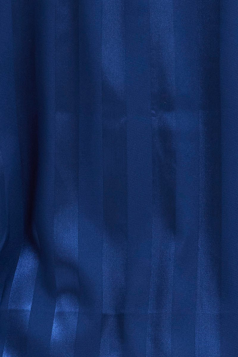 Blue Satin PJ Contrast Piping Stripe Pyjama Set for YouandAll Fashion