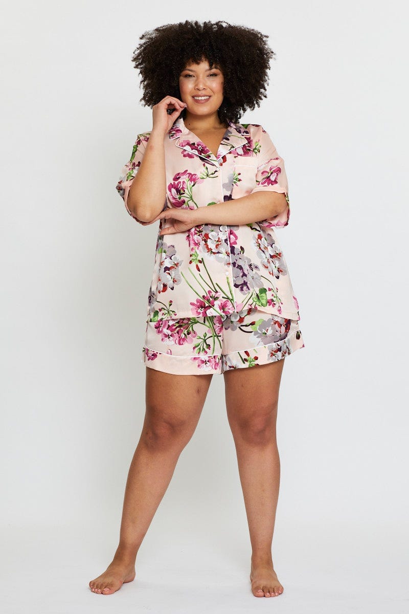 Floral Prt Short Sleeve Satin For Women By You And All