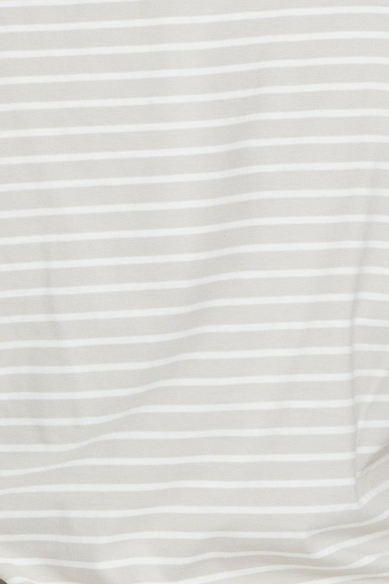 Stripe Short Sleeve Jersey Crew Neck For Women By You And All