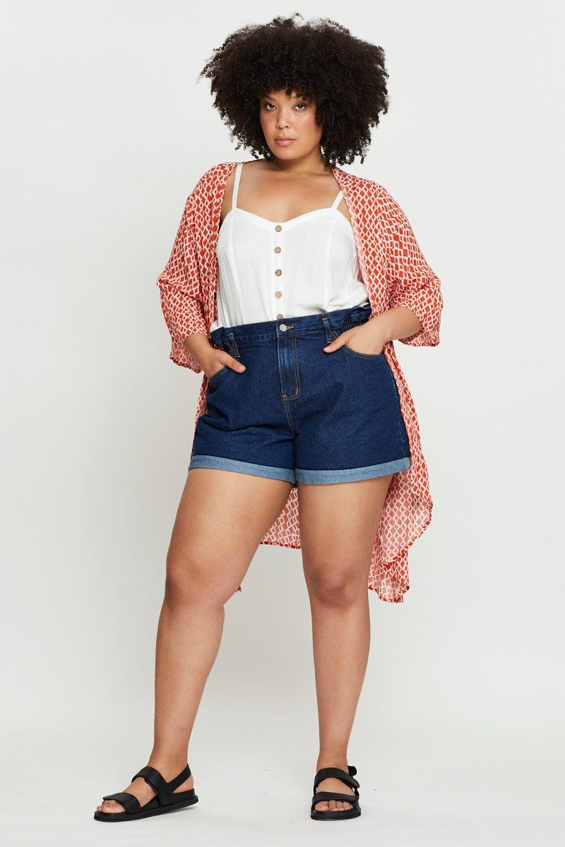 Print Plus Hi Lo Kimono For Women By You And All