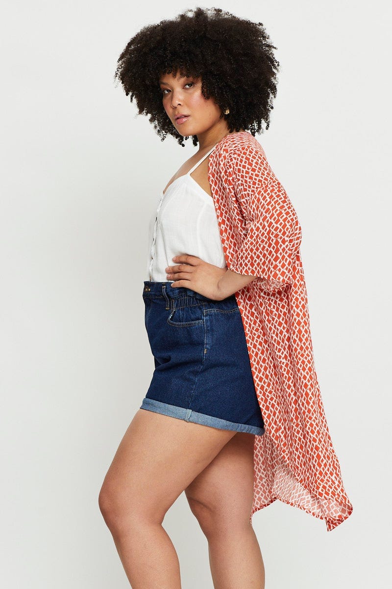 Print Plus Hi Lo Kimono For Women By You And All