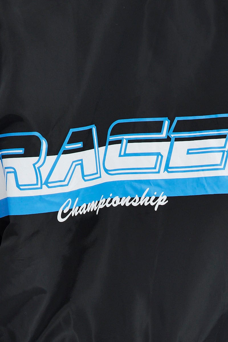 Black Motocross Jacket Bomber Padded Logo for YouandAll Fashion