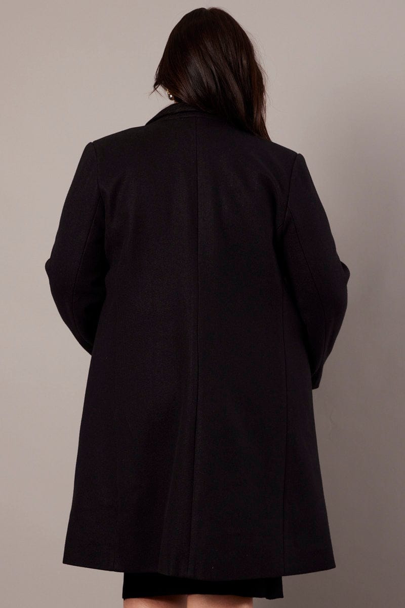 Black One Button Coat for YouandAll Fashion