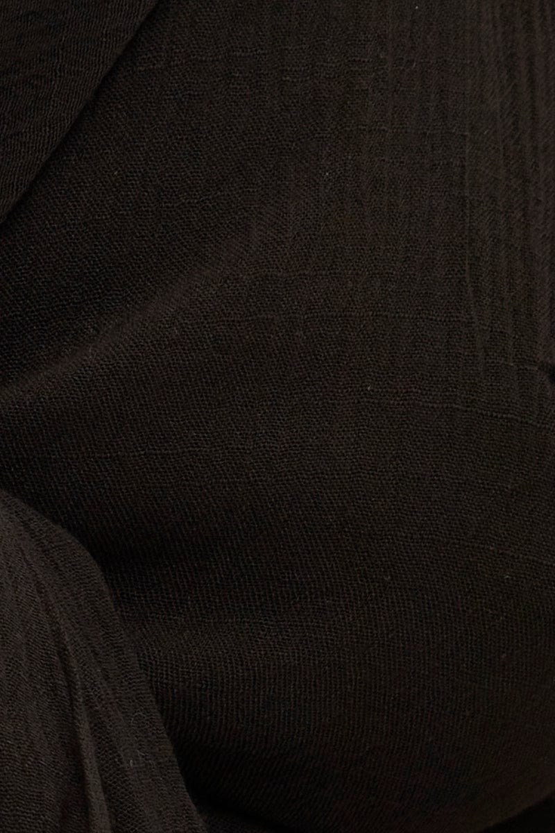 Black Bolero Jacket Tie Front Wrap Puff Sleeve for YouandAll Fashion