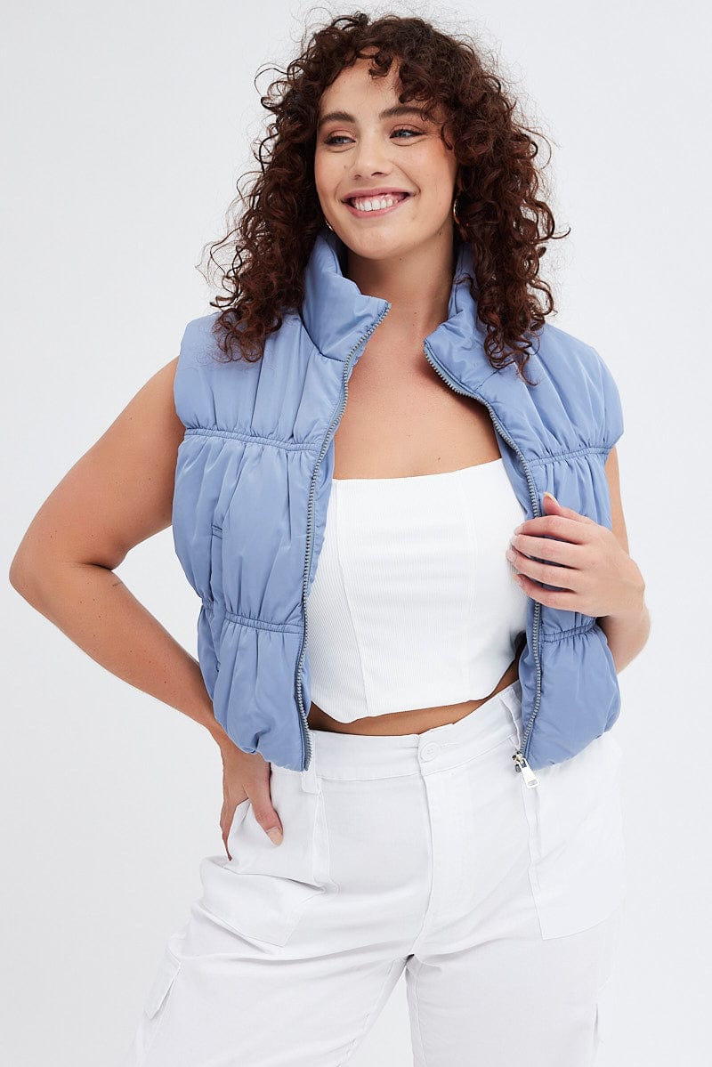 Grey Puffer Vest Sleeveless for YouandAll Fashion