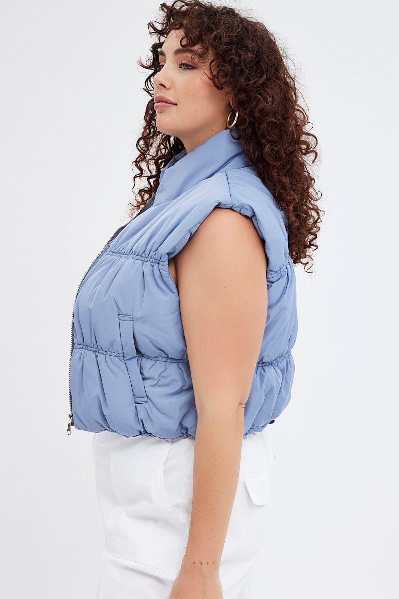 Grey Puffer Vest Sleeveless for YouandAll Fashion