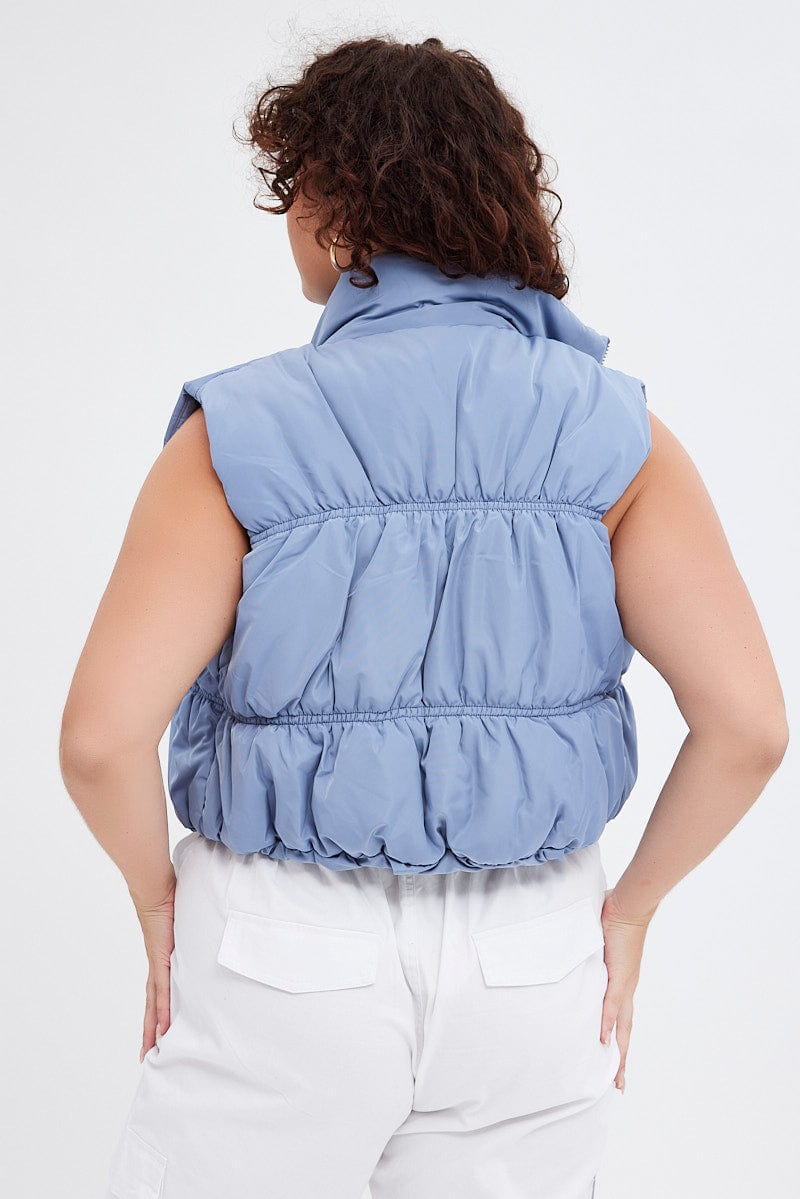 Grey Puffer Vest Sleeveless for YouandAll Fashion