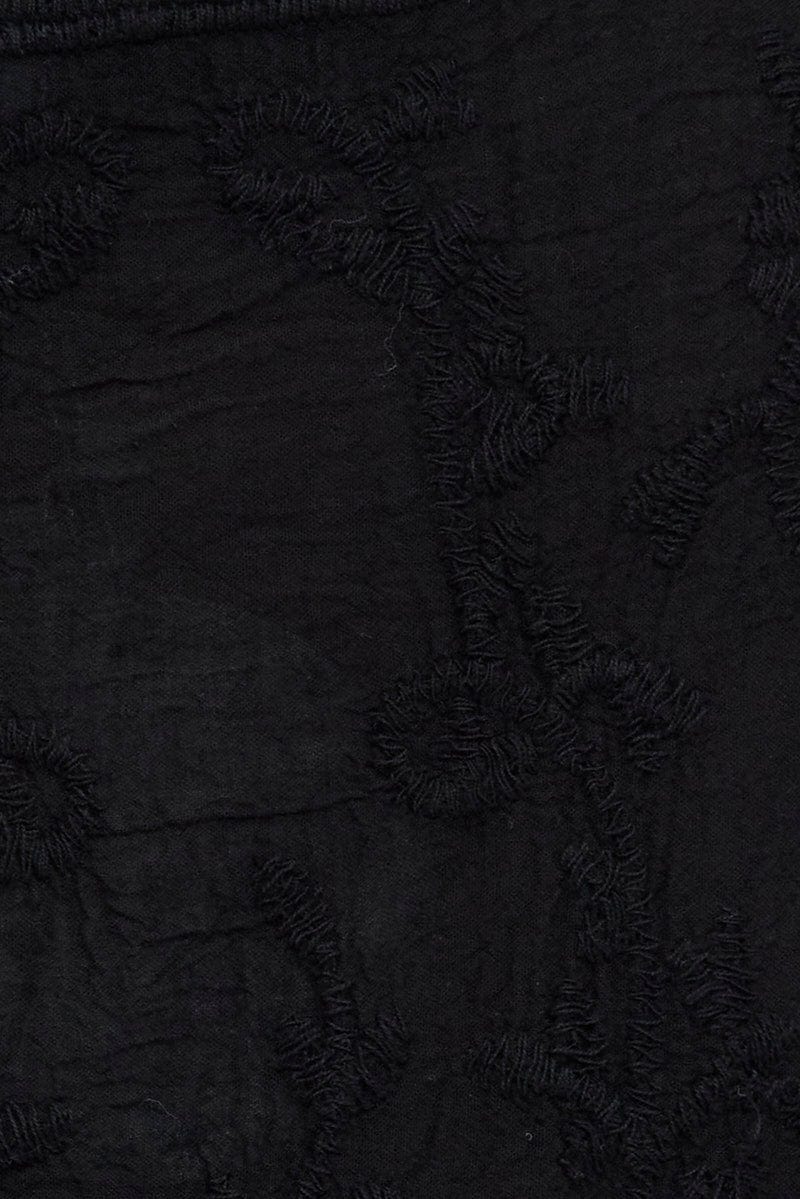 Black Embroidered Kimono Mesh 3/4 Sleeve for YouandAll Fashion
