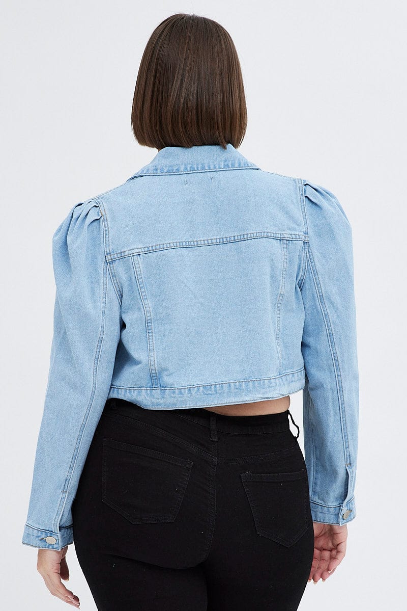 Cropped fitted 2024 denim jacket