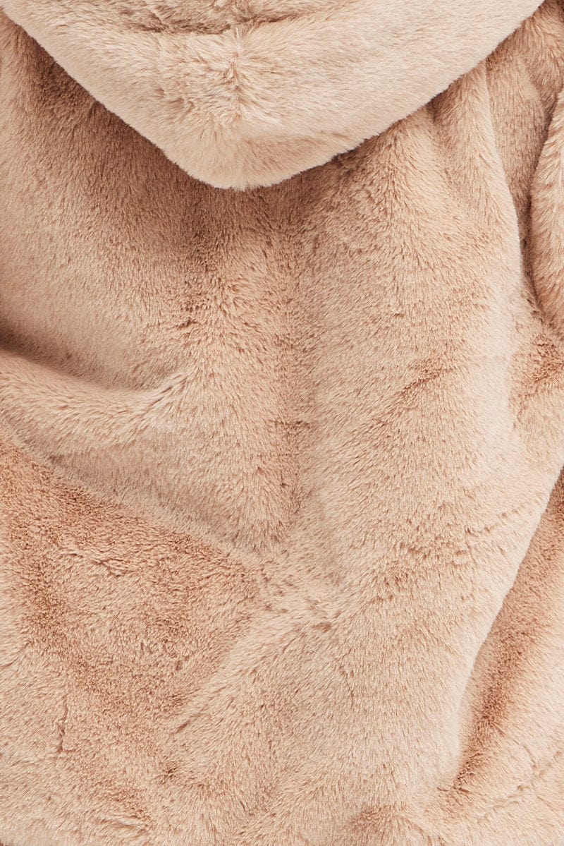 Light Pink Faux Fur Hoodie