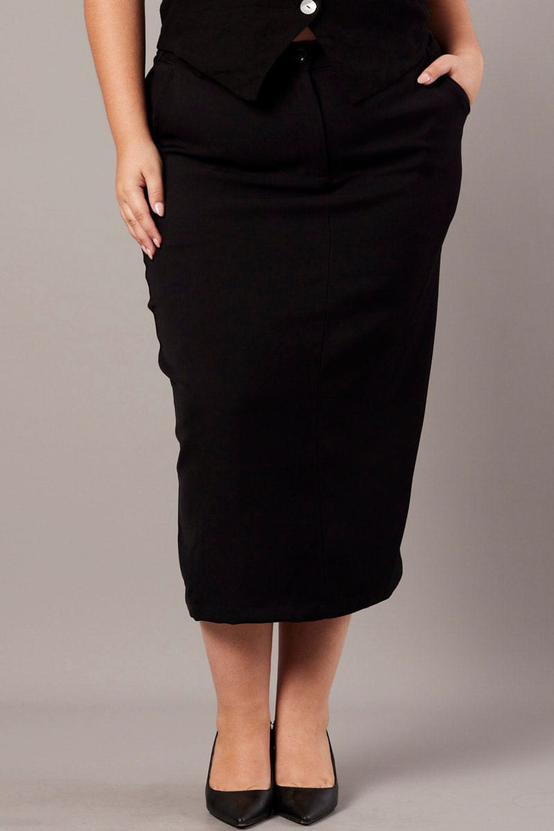 Buy Black Tailored Midi Pencil Skirt from Next USA