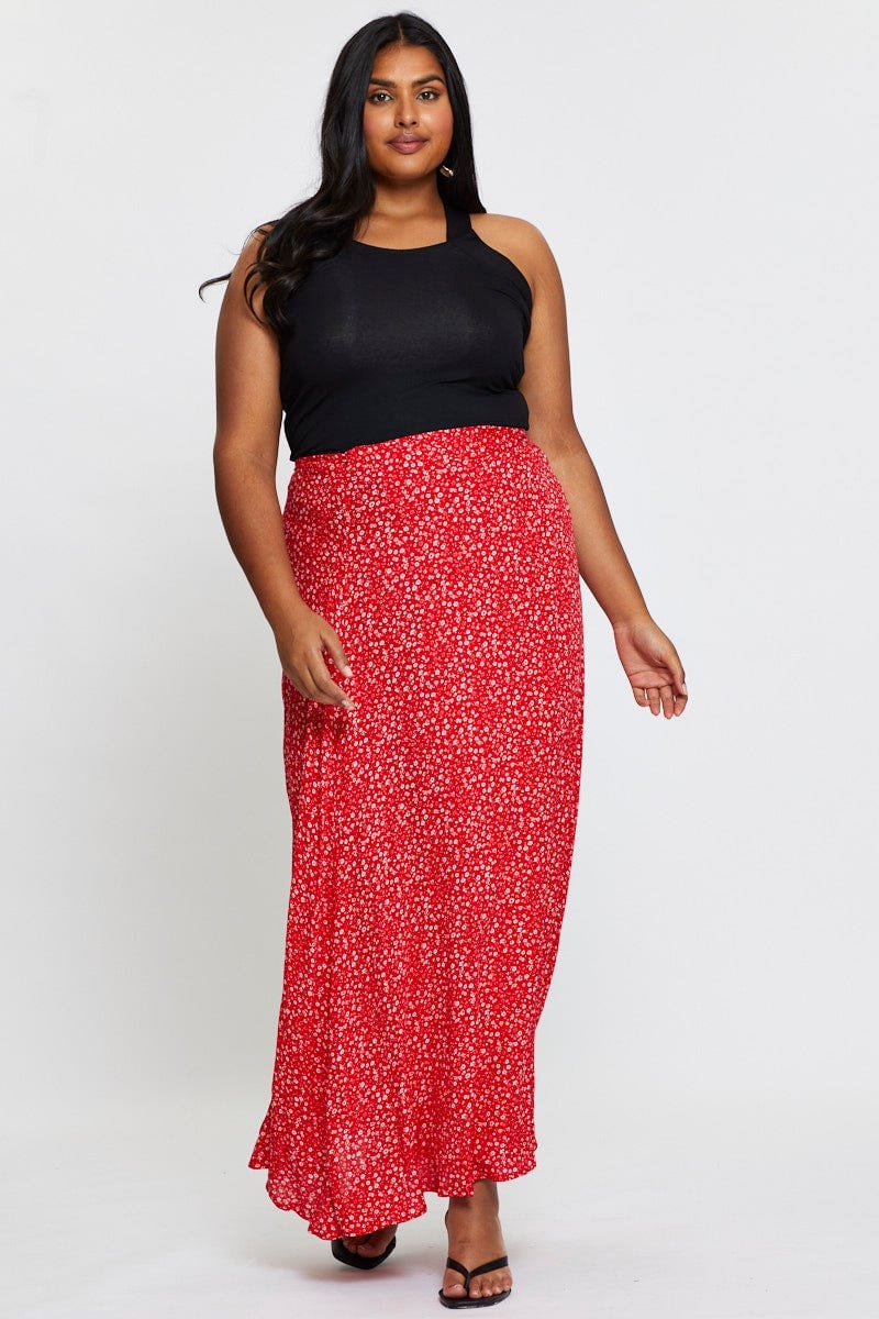 Floral Prt Maxi Wrap Skirt Tie For Women By You And All