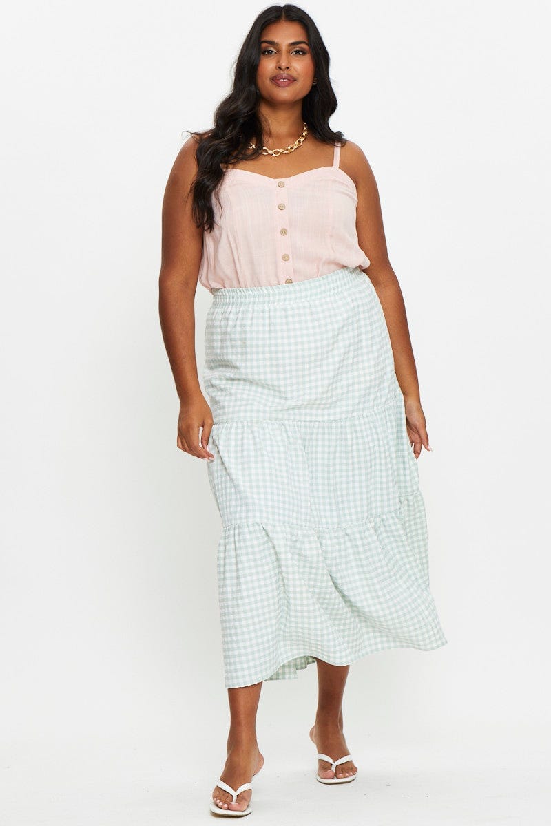 Check Maxi Skirt Tie For Women By You And All