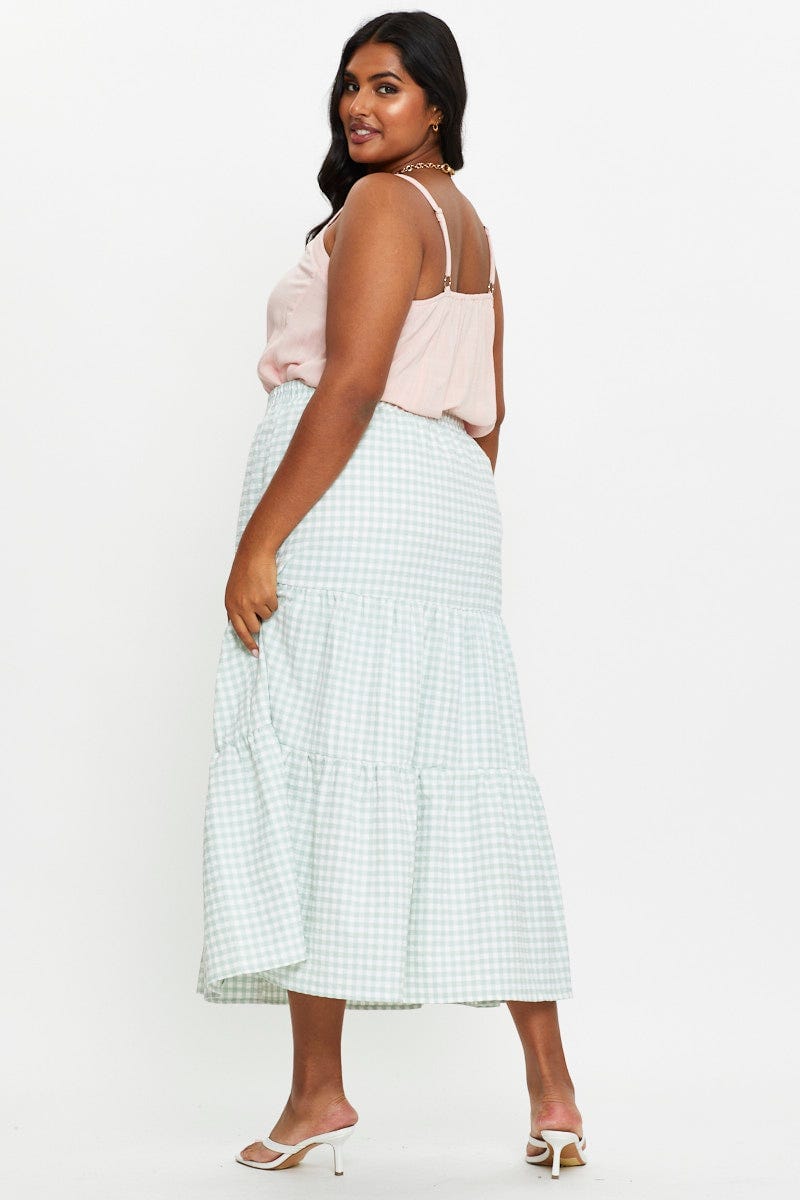 Check Maxi Skirt Tie For Women By You And All