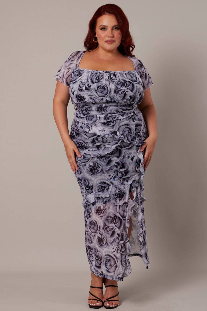 Mesh Fril Black Floral Rosette Mesh Frill Skirt | You & All